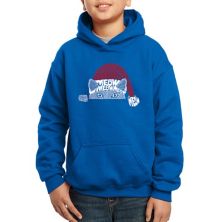 Christmas Peeking Cat - Boy's Word Art Hooded Sweatshirt LA Pop Art