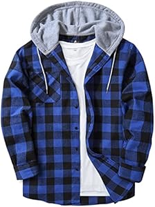 Мужская Повседневная Куртка JACKETOWN Hooded Flannel Shirt JACKETOWN