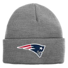 Серая вязаная шапка с манжетами и логотипом New England Patriots для дошкольников и малышей Outerstuff