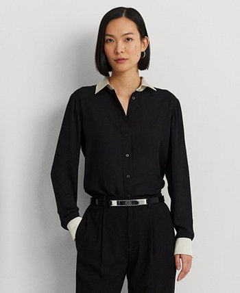 Женская двухцветная рубашка с длинным рукавом LAUREN Ralph Lauren