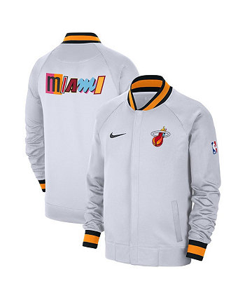 Мужская белая/черная куртка Miami Heat 2022/23 City Edition Showtime Thermaflex с молнией во всю длину Nike