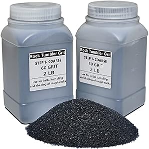 4 LBS Rock Tumbler Grit Step 1 -Coarse Grit(60#), for initial tumbling, Compatible with Any Brand Tumbler Stone Polisher,Rock Polisher,Tumbler Media Grit,Rock Polishing Grit Media (STEP1 - 4LB) HDongany