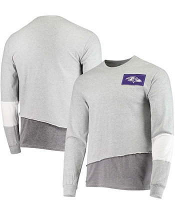 Мужская серая футболка с длинным рукавом Baltimore Ravens Angle Refried Apparel