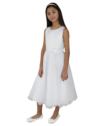 Атласный лиф для маленьких девочек, юбка из тюля и платье с цветочным принтом Us Angels