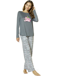 Праздничный пижамный комплект с фламинго HUE
