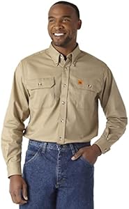 Рабочая рубашка Wrangler Men's Riggs с огнестойкими свойствами и двумя карманами Wrangler