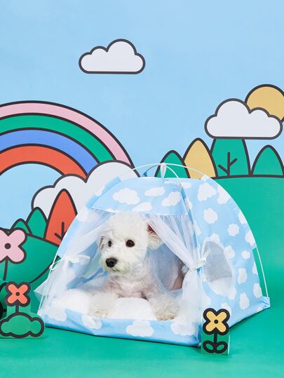 PETSIN Палатка для домашних животных с принтом облака PETSIN