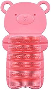 Nail Scrubber Brush Kids, Finger Nails Scrub Scrubbing Cleaning Brushes with Soft Bristle for Baby Children, Cute Animal Style and 2 Colors Choice (Pink) JINCH