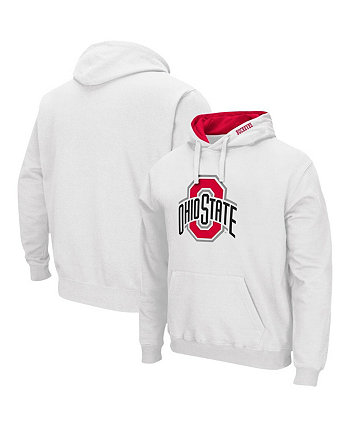 Мужской белый пуловер с капюшоном Ohio State Buckeyes Arch & Logo 3.0 Colosseum
