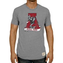 Мужская оригинальная брендовая футболка в стиле ретро серая серая Alabama Crimson Tide Vintage 1974-2000 футболка с логотипом из трех смесей Original Retro Brand