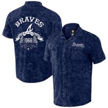 Men's Darius Rucker Collection by Fanatics  Navy Atlanta Braves Denim Team Color Button-Up Shirt Darius Rucker Collection by Fanatics