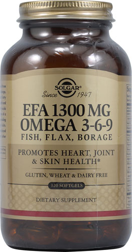 EFA Omega 3-6-9 - 1300 мг - 120 мягких капсул - Solgar Solgar