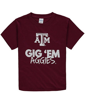 Big Boys Maroon Texas A&M Aggies Crew Neck T-shirt Two Feet Ahead