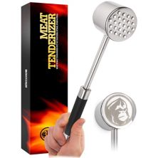 Meat Mallet Tool & Bbq Meat Tenderizer Stainless Steel Steak Pounder For Beef Veal & Chicken MOUNTAIN GRILLERS