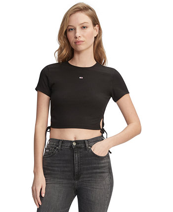 Women's Drawstring Ribbed T-Shirt Tommy Jeans