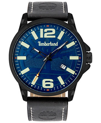 Мужские часы Ackley с черным кожаным ремешком, 46 мм Timberland
