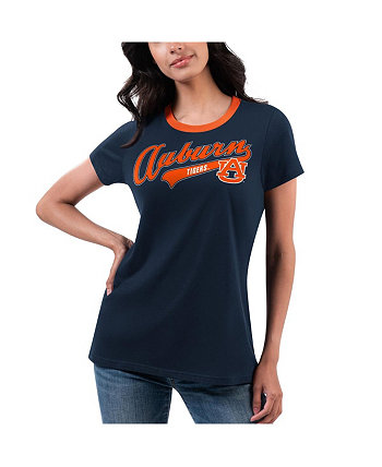 Women's Navy Auburn Tigers Recruit Ringer T-shirt G-III