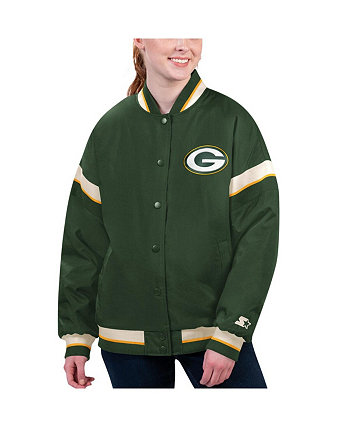 Женская зеленая университетская куртка на пуговицах Green Bay Packers Tournament Starter