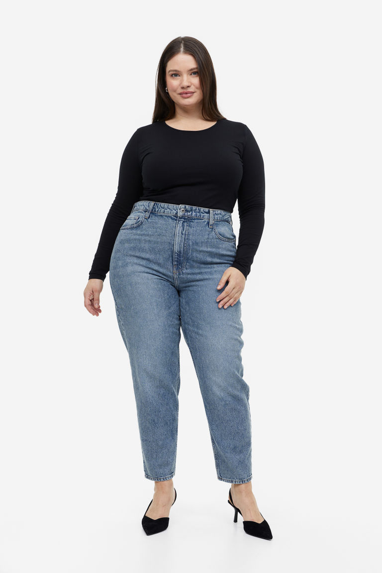 Свободные ультравысокие джинсы H&M+ Mom H&M