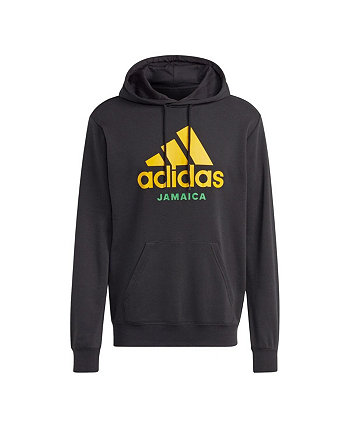 Мужской черный пуловер с капюшоном сборной Ямайки Adidas