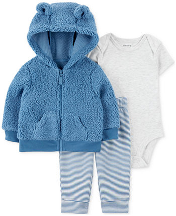 Baby Boys Bear Jacket, Bodysuit & Pants, 3 Piece Set Carter's