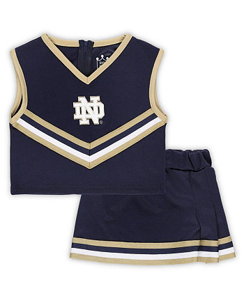 Темно-синий комплект из двух предметов: топ и юбка в стиле ирландского файтинга Notre Dame для девочек (для малышей) Little King Apparel