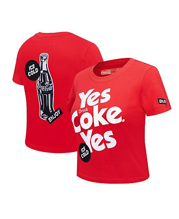 Women's Red Coca-Cola Yes Coke Yes Baby Doll Cropped T-Shirt Freeze Max