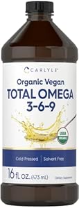 Carlyle Omega 3 6 9 | 16 fl oz | Cold Pressed | Certified Organic, Vegan Supplement | Vegetarian, Non-GMO, Gluten Free, and Solvent Free Carlyle