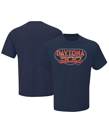 Мужская темно-синяя футболка Daytona 500 Retro 2024 Checkered Flag Sports