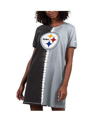 Черное женское платье-футболка Pittsburgh Steelers Ace Tie Dye Starter