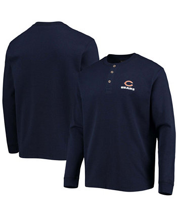 Мужская темно-синяя футболка с длинным рукавом Chicago Bears Logo Maverick Thermal Henley Dunbrooke