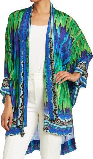Short Silk Kimono Robe Shahida Parides