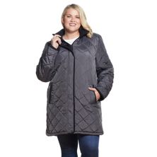 Стеганое спортивное пальто большого размера с капюшоном и капюшоном Weathercast