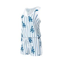 Women's Concepts Sport White Los Angeles Dodgers Reel Pinstripe Knit Romper Unbranded