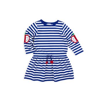 Little Girl's Stripe Apple Embroidered Dress Florence Eiseman