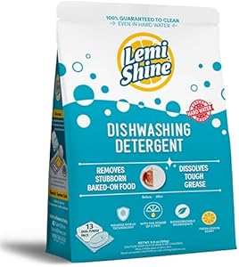 Lemi Shine Natural Dishwasher Pods | All-In-One Powder & Gel Dishwasher Detergent Pods with Powerful Citric Acid | Eco Friendly Dish Wash Cleaning Supplies (13 Count) Lemi Shine