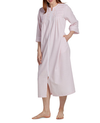 Women's Striped Zip-Front Nightgown Miss Elaine