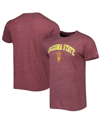 Мужская футболка Heather Maroon Arizona State Sun Devils 1965 Arch Victory Falls Tri-Blend League Collegiate Wear