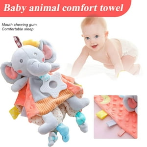 LNKOO Baby Security Blanket, Soft Stuffed Animal Elephant Plush Security Blanket Soothing Toy for Baby Toddles Kids, Elephant,12*12'' Lnkoo