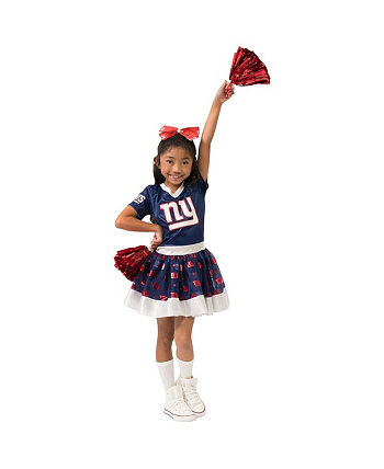 Big Girls Royal New York Giants Tutu Tailgate Game Day V-Neck Costume Jerry Leigh