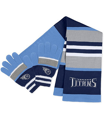 Женский комплект из перчаток и шарфа в полоску Tennessee Titans WEAR by Erin Andrews