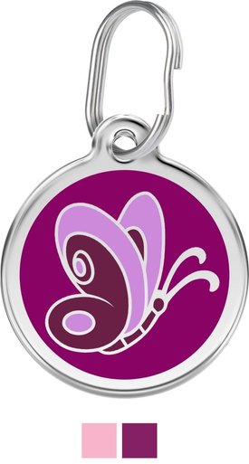 Red Dingo Butterfly Stainless Steel Personalized Dog & Cat ID Tag Red Dingo