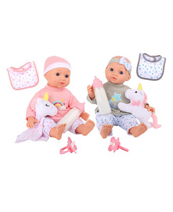 Набор игрушек для кукол-близнецов Dream Collection 14 дюймов, 10 предметов Kid Galaxy