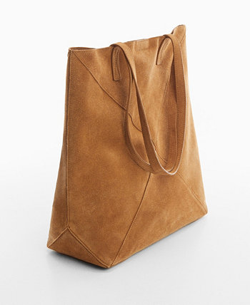 Женская кожаная сумка-шопер MANGO