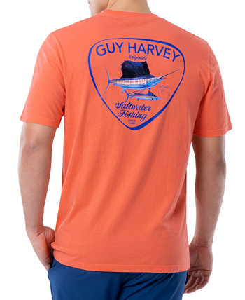 Мужская футболка с короткими рукавами и карманами с круглым вырезом Guy Harvey