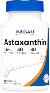 Nutricost Astaxanthin 12mg, 30 Softgels (Мягкие капсулы) - Non-GMO and Gluten Free Nutricost