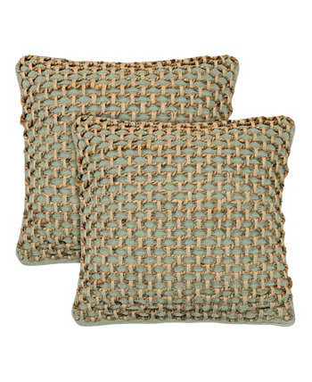 Набор декоративных подушек Jada из джута, 20 x 20 дюймов Boho Living