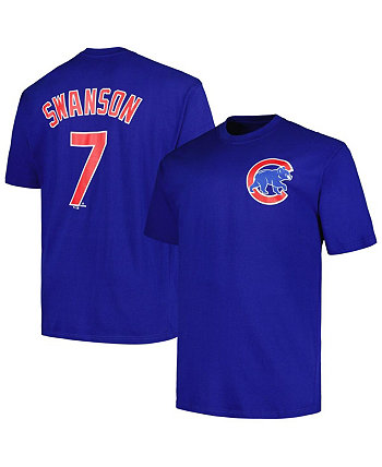 Мужская футболка Dansby Swanson Royal Chicago Cubs Big and Tall с именем и номером Profile