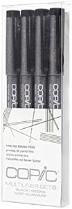 Copic Markers Multiliner Sepia Pigment Based Ink, 4-Piece Set Copic