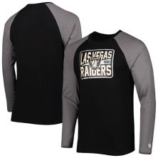 Мужская черная футболка New Era Las Vegas Raiders Current реглан с длинным рукавом New Era